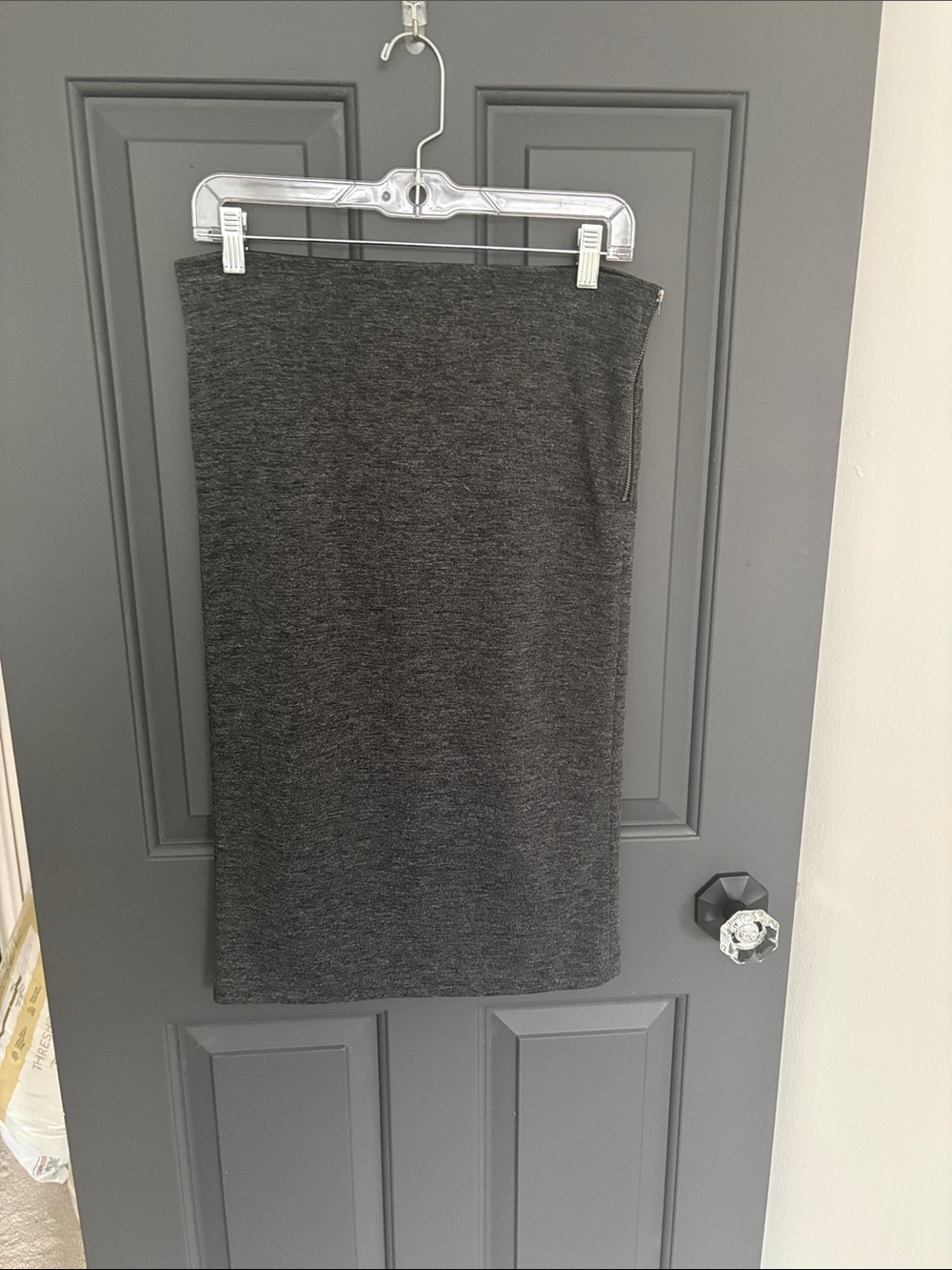 LOFT Dark Charcoal Knit Pencil Skirt
